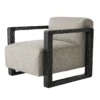 Arteriors Home New Arrivals Duran Chair Fossil Tweed Black Cerused Oak