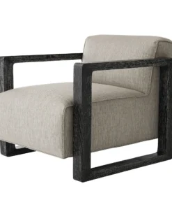 Arteriors Home New Arrivals Duran Chair Fossil Tweed Black Cerused Oak