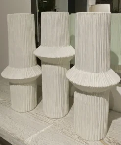 Global Views Ascending Ring Vases Matte White Set Of 3