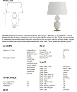 Arteriors Home New Arrivals Aubrey Lamp