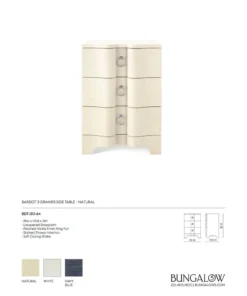 Bungalow 5 Bardot 3 Drawer Side Table Natural