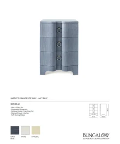 Bungalow 5 Bardot 3 Drawer Side Table Navy Blue New Arrivals 19 Bungalow 5 Bardot 3 Drawer Side Table Navy Blue New Arrivals