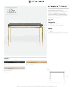 Made Goods Benjamin Narrow Console Table Silver New Arrivals