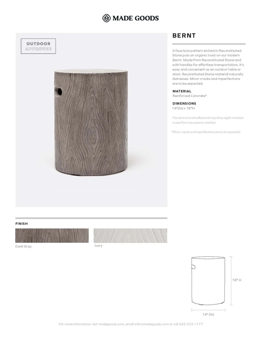 Made Goods Bernt Stool Ivory Concrete New Arrivals 2 Made Goods Bernt Stool Ivory Concrete New Arrivals