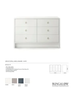 Bungalow 5 New Arrivals Bryant Extra Large 6 Drawer Chest White 12 Bungalow 5 New Arrivals Bryant Extra Large 6 Drawer Chest White