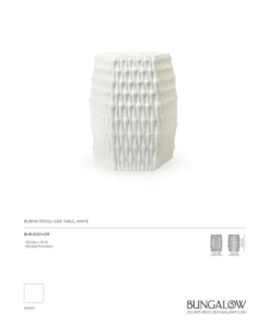 Bungalow 5 Burma Stool Or Side Table White