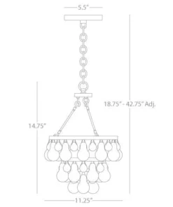 Robert Abbey Bling Small Chandelier Polished Nickel