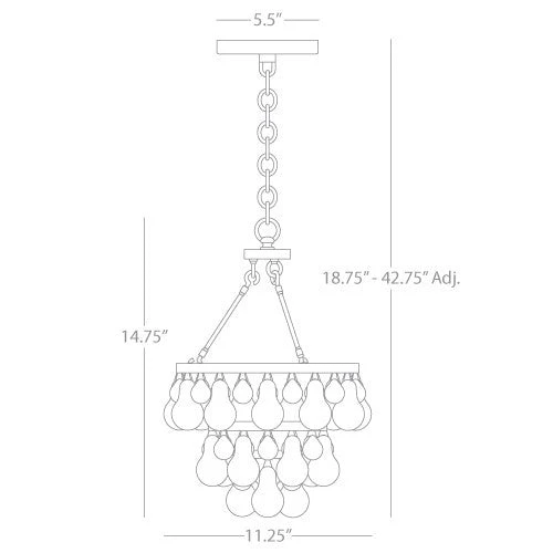 Robert Abbey Bling Small Chandelier Polished Nickel 2 Robert Abbey Bling Small Chandelier Polished Nickel