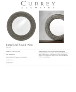 Currey And Company Batad Shell Mirror Round New Arrivals