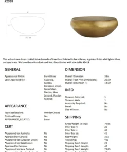 Arteriors Home Bates Large Cocktail Table Brass New Arrivals 9 Arteriors Home Bates Large Cocktail Table Brass New Arrivals