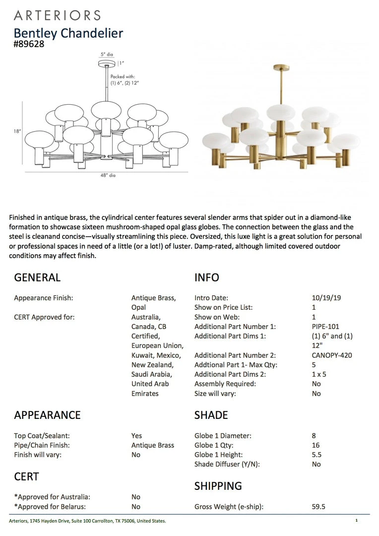 Arteriors Home New Arrivals Bentley Chandelier 5 Arteriors Home New Arrivals Bentley Chandelier