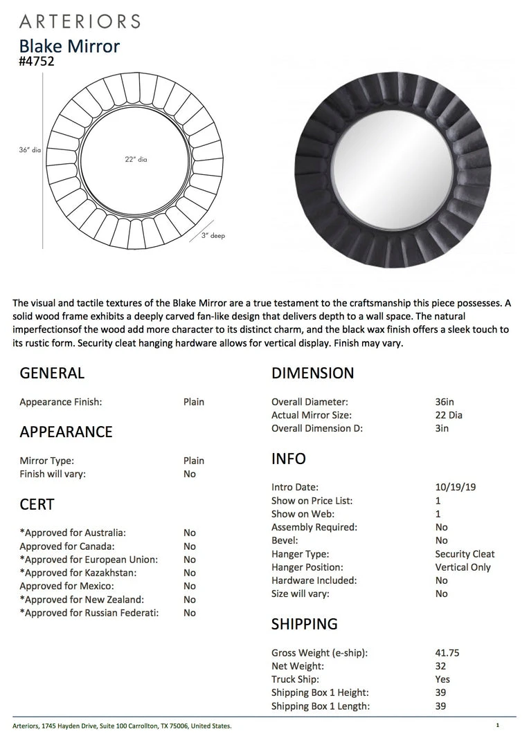 Arteriors Home New Arrivals Blake Mirror 6 Arteriors Home New Arrivals Blake Mirror