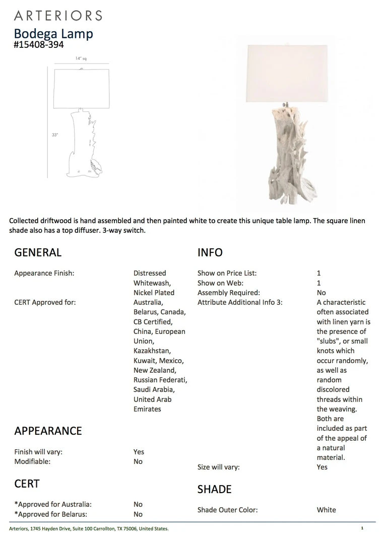 Arteriors Home Bodega Driftwood Lamp 6 Arteriors Home Bodega Driftwood Lamp