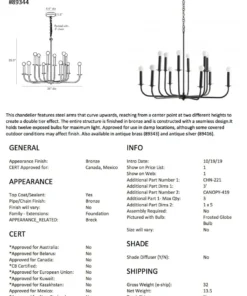 Arteriors Home New Arrivals Breck Small Chandelier Bronze