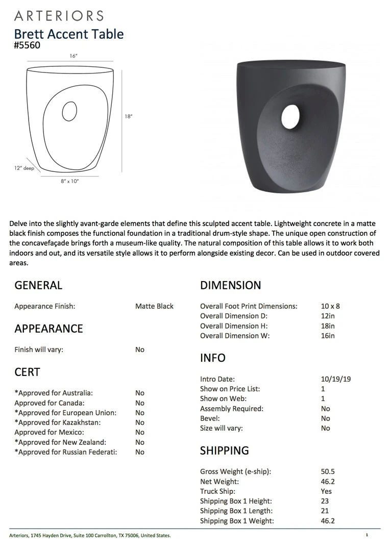 Arteriors Home New Arrivals Brett Accent Table 6 Arteriors Home New Arrivals Brett Accent Table