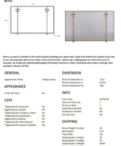 Arteriors Home New Arrivals Brooklyn Fireplace Screen Antique Brass 11 Arteriors Home New Arrivals Brooklyn Fireplace Screen Antique Brass