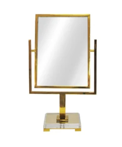 Worlds Away Caitlin Countertop Mirror Antique Brass