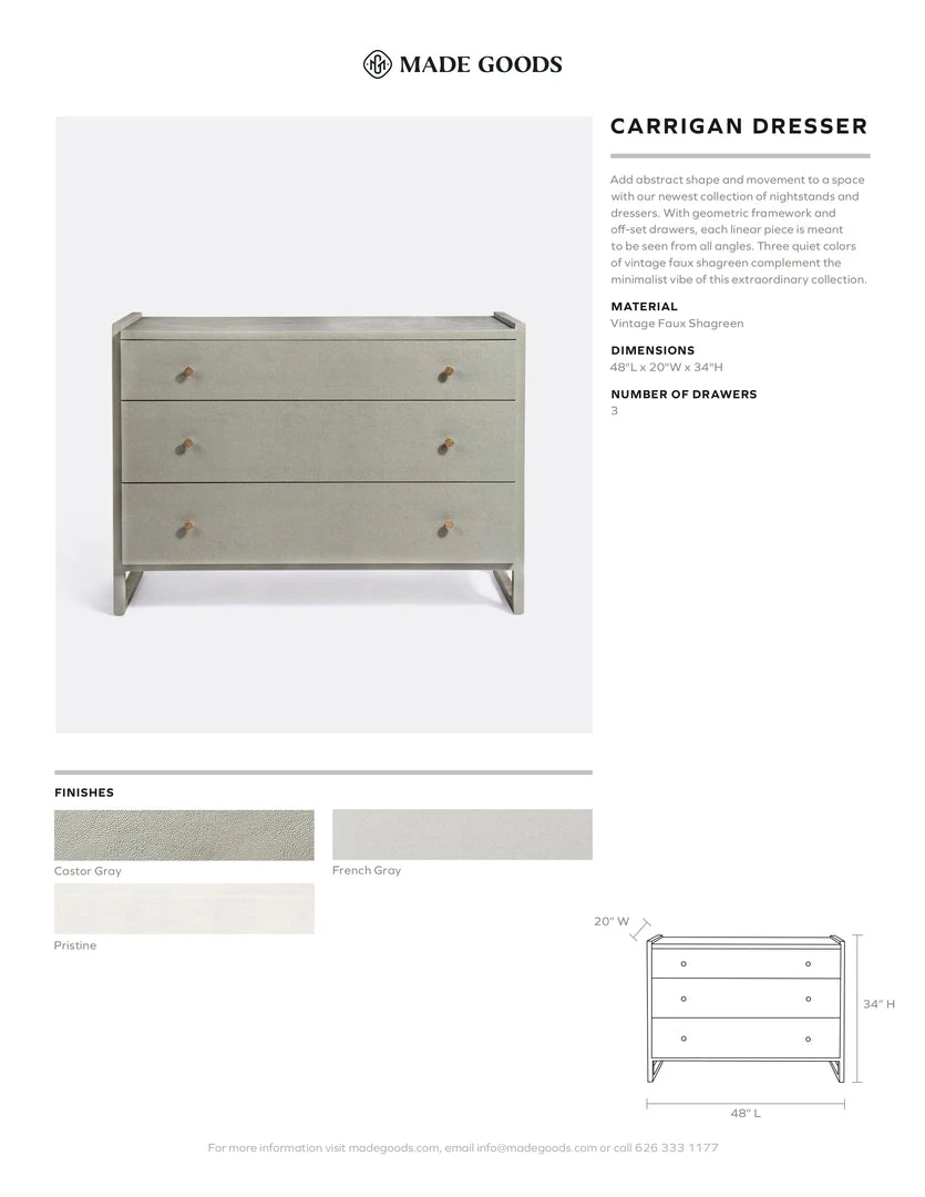 Made Goods Carrigan Dresser Pristine Vintage Faux Shagreen 3 Made Goods Carrigan Dresser Pristine Vintage Faux Shagreen