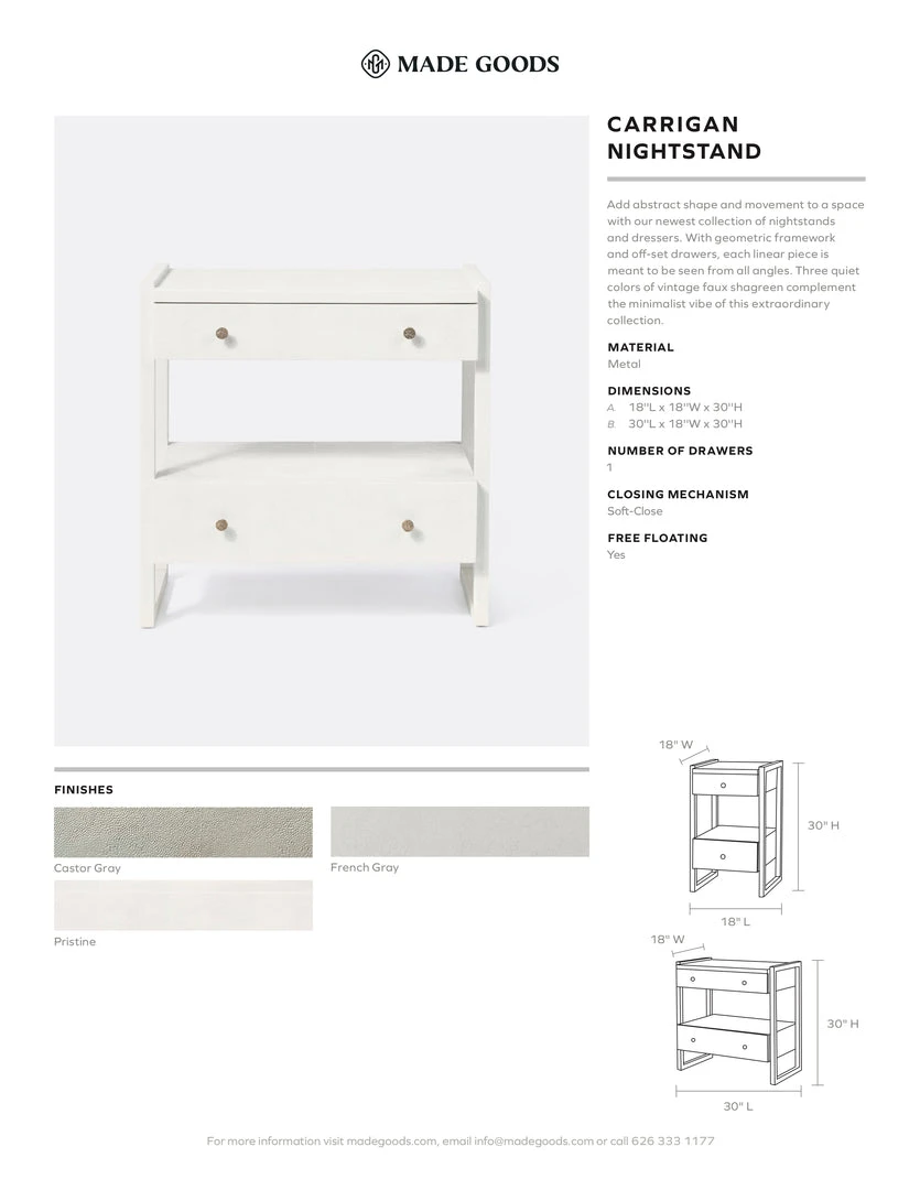 Made Goods New Arrivals Carrigan Double Nightstand Pristine Vintage Faux Shagreen 4 Made Goods New Arrivals Carrigan Double Nightstand Pristine Vintage Faux Shagreen