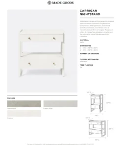 Made Goods Carrigan Single Nightstand Castor Gray Vintage Faux Shagreen 10 Made Goods Carrigan Single Nightstand Castor Gray Vintage Faux Shagreen