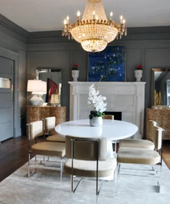 Worlds Away Jefferson Oval Dining Table White Lacquer