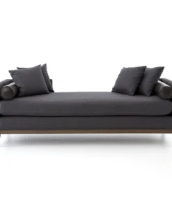 Four Hands Mercury Double Chaise Charcoal Felt