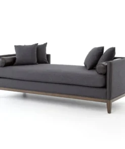 Four Hands Mercury Double Chaise Charcoal Felt