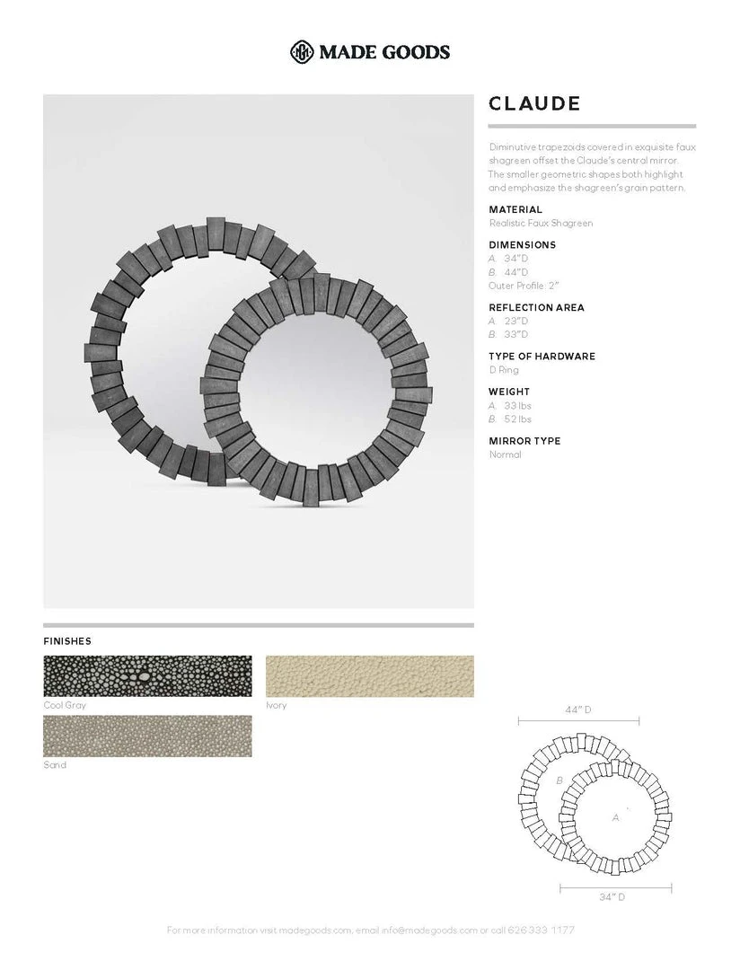 Made Goods Claude Mirror Sand Faux Shagreen 2 Made Goods Claude Mirror Sand Faux Shagreen