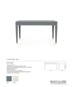 Bungalow 5 Claudette Desk Gray 17 Bungalow 5 Claudette Desk Gray