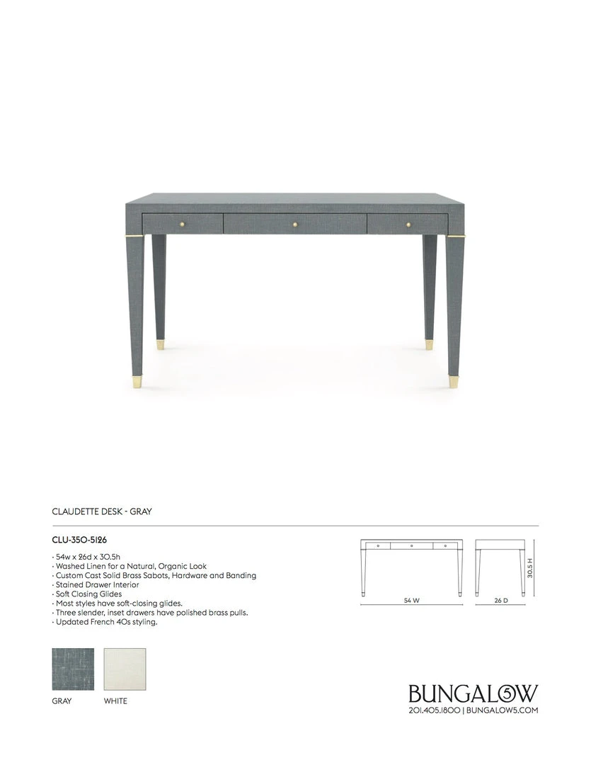 Bungalow 5 Claudette Desk Gray 6 Bungalow 5 Claudette Desk Gray