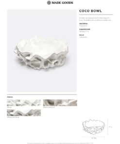 Made Goods New Arrivals Coco Bowl White Faux Coral 5 Made Goods New Arrivals Coco Bowl White Faux Coral