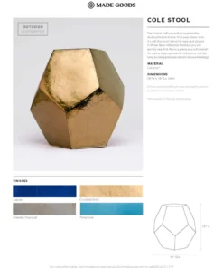 Made Goods New Arrivals Cole Stool Crackled Gold 7 Made Goods New Arrivals Cole Stool Crackled Gold