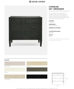 Made Goods Conrad 36" Dresser Champagne Faux Raffia New Arrivals