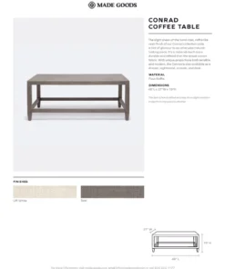 Made Goods New Arrivals Conrad Coffee Table Seal Faux Raffia