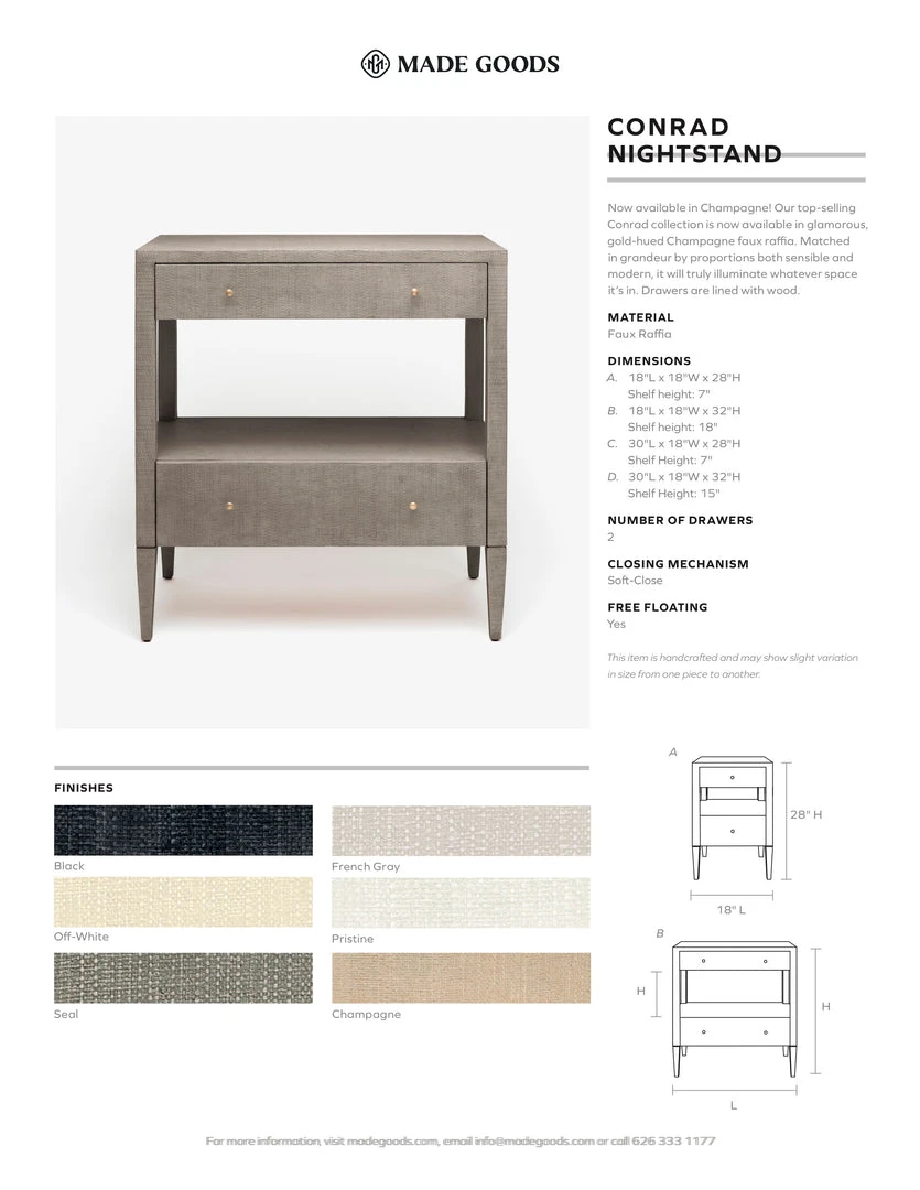 Made Goods Conrad Double Nightstand Black Faux Raffia 3 Made Goods Conrad Double Nightstand Black Faux Raffia