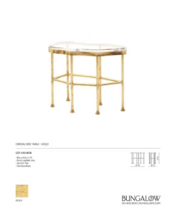 Bungalow 5 Cristal Side Table Gold New Arrivals