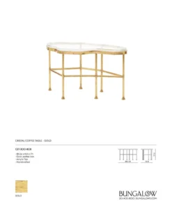 Bungalow 5 Cristal Coffee Table Gold New Arrivals