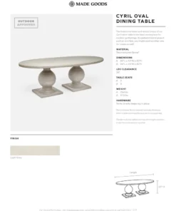 Made Goods Cyril Oval Dining Table Light Gray Concrete 7 Made Goods Cyril Oval Dining Table Light Gray Concrete