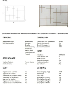 Arteriors Home New Arrivals Caleb Fireplace Screen
