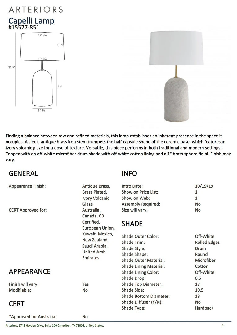 Arteriors Home Capelli Lamp New Arrivals 5 Arteriors Home Capelli Lamp New Arrivals
