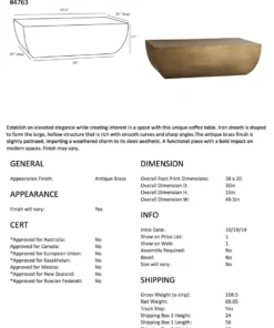 Arteriors Home New Arrivals Caroline Coffee Table