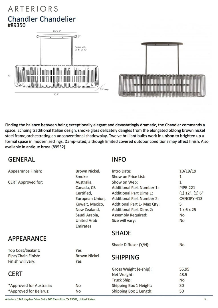 Arteriors Home Chandler Chandelier Brown Nickel 5 Arteriors Home Chandler Chandelier Brown Nickel