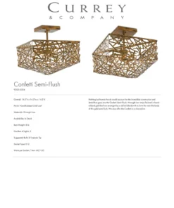 Currey And Company New Arrivals Confetti Semi Flush Mount 5 Currey And Company New Arrivals Confetti Semi Flush Mount