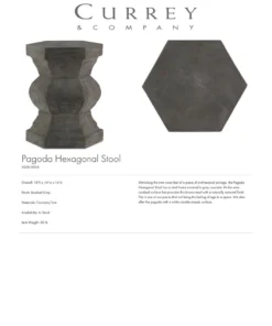 Currey And Company New Arrivals Pagoda Hexagonal Stool