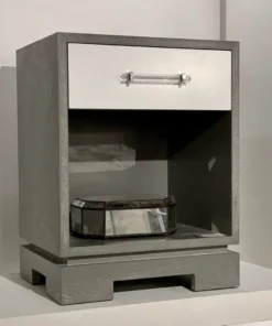 Worlds Away Dakota Side Table Grey Cerused Oak New Arrivals