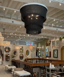 Made Goods Patricia Chandelier Black Coco Beads And Silver New Arrivals