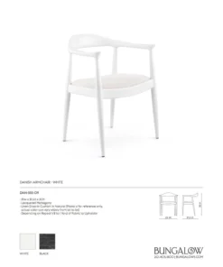 Bungalow 5 New Arrivals Danish Armchair White