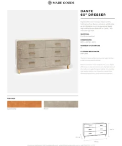 Made Goods New Arrivals Dante 60" Dresser Camel 7 Made Goods New Arrivals Dante 60