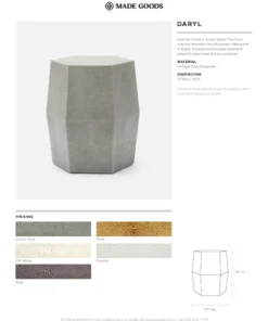 Made Goods New Arrivals Daryl Stool Pristine Faux Shagreen