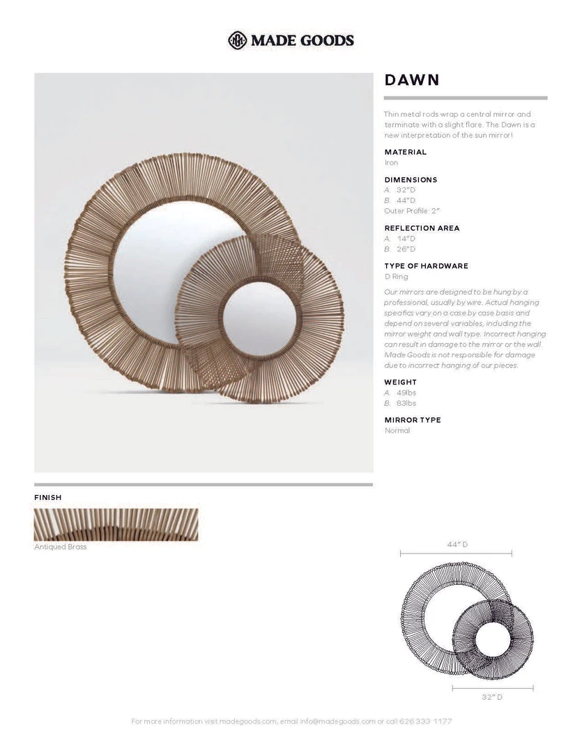 Made Goods New Arrivals Dawn Mirror Antique Brass Large 5 Made Goods New Arrivals Dawn Mirror Antique Brass Large